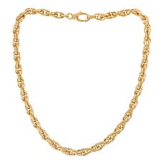 Soave Oro 14K Electroform 18" Oval Link French Rope Chain Necklace