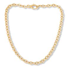 Soave Oro 14K Gold Electroform Oval Link Chain 16" Necklace