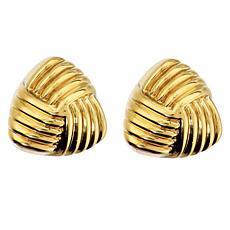 Soave Oro 14K Gold Electroform Triangular Knot Stud Earrings