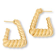 Soave Oro 14K Gold Electroform Triangular Twist Earrings