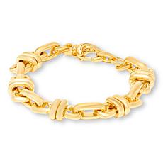 Soave Oro 14K Yellow Gold Electroform Status Link Bracelet