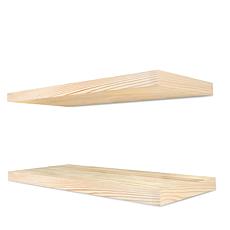 Solid Pine Wood Floating Shelves 2-Pack 16"W x 5.5"L