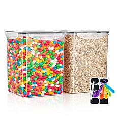 Sorbus 2pk Airtight Food Storage Containers with Lids, Labels & Marker