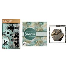 Stamps By Me Evergreen Stamp, Stencil and Paper Kit