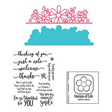 Stamps of Life Flower Frenzy Border Stamp and Die Set - Auto-Ship®
