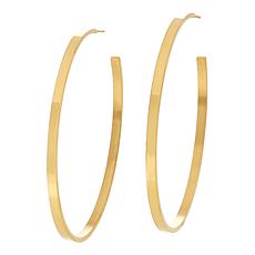 Stately Steel 2.25" Goldtone Stainless Steel High-Polish Hoop Earrings