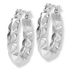 Stately Steel Geometric Hoop Earrings