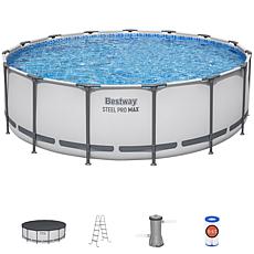 Steel Pro MAX 15' x 48" Prismatic Stone Above Ground Pool Set