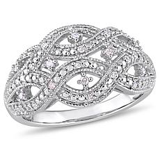 Sterling Silver 0.12ctw Diamond Infinity Ring
