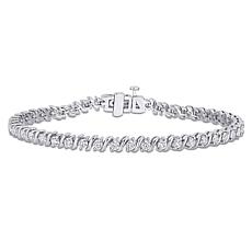 Sterling Silver 2.70ctw Created Moissanite S-Link Tennis Bracelet