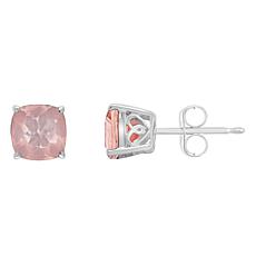 Sterling Silver 6mm Cushion-Cut Gemstone Stud Earrings