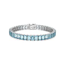 Sterling Silver Blue Topaz Tennis Bracelet