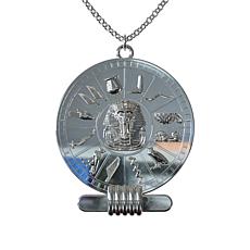 Sterling Silver Pharoah's Shield Medallion Pendant with Chain