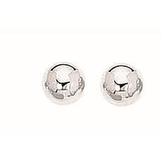 Sterling Silver Polished Ball Stud Earrings - 1/4"