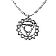 Sterling Silver Throat Chakra Pendant with Chain
