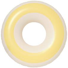 SUNNYLiFE Inflatable Tube Pool Ring Float in Butter Yellow & Cream