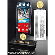 Super Bowl 55 Ticket and Bronze Coin Acrylic Desk Top