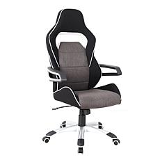 Techni Mobili Ergonomic Upholstered Racing Style Office Chair - Gray