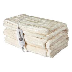 Therahaus Luxe Heated Throw with Faux Fur & Sherpa, 50x70"