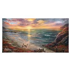 Thomas Kinkade Beachside Gathering - 16" x 31" Gallery Wrapped Canvas