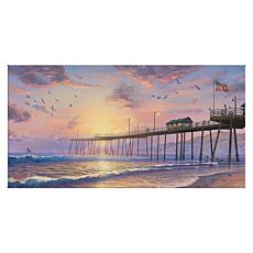 Thomas Kinkade Footprints in the Sand - 16" x 31" Gallery Wrapped C...