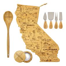 Totally Bamboo XL State Engrave Cutting Board & 6pc Kitchen Set