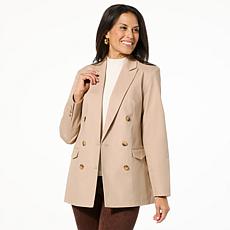 Tower Hill by Christie Brinkley Double-Breasted Relaxed Blazer