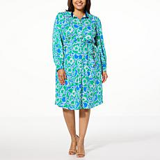 Tower Hill by Christie Brinkley Long Sleeve Shirt Dress with Belt