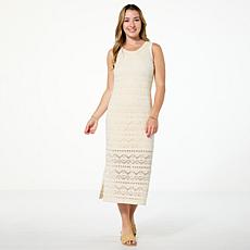 Tower Hill by Christie Brinkley Pointelle Sweater Knit Tank Dress