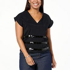 Tower Hill by Christie Brinkley Sequin Detail Top