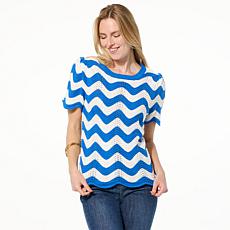 Tower Hill by Christie Brinkley Wavy Stripe Sweater