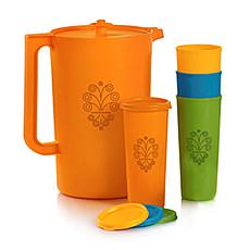 Tupperware® 10-piece Heritage Embossed Pitcher and Tumbler Set