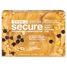 Type 2 Secure Complete Meal Replacement Bars - 12-count
