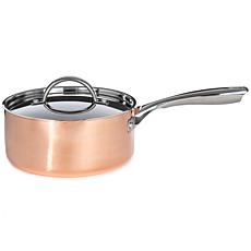 Vintage Polished Tri-Ply Copper 8" Saucepan 3qt. with Lid