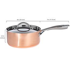 Vintage Polished Tri-Ply Copper Saucepan