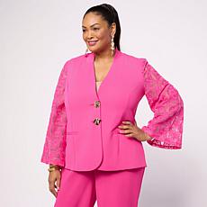Vivica A. Fox Collection Blazer with Lace Sleeves