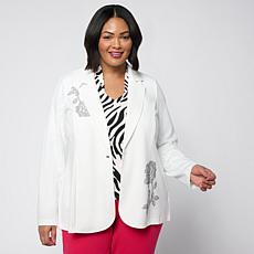 Vivica A. Fox Collection Luxe Knit Embellished Blazer 
