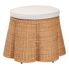 Wholesale Interiors bali and pari Rattan Ottoman w/Cushion Round Sm