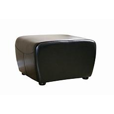 Wholesale Interiors Bicast Leather Ottoman with Rounded Sides