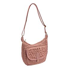 Wildflower Straw Montana Crossbody Hobo with Adjustable Strap