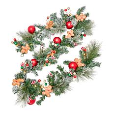 Winter Lane 72" LED Gingerbread Garland