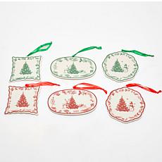 Winter Lane Ceramic Plate Ornaments Set of 6