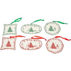 Winter Lane Ceramic Plate Ornaments Set of 6