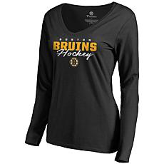 Women's Fanatics Black Boston Bruins Iconic Collection Script Assis...