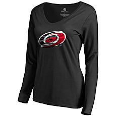 Women's Fanatics Black Carolina Hurricanes Midnight Mascot Long Sle...