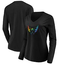Women's Fanatics Black Washington Capitals Team Pride Logo Long Sle...