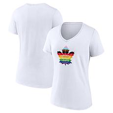 Women's Fanatics White Toronto Maple Leafs Team Pride Logo V-Neck T...