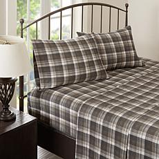 Woolrich Cotton Flannel Brown Sheet Set - King