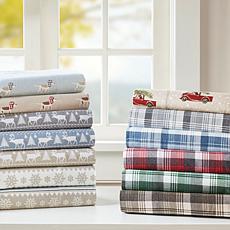 Woolrich Cotton Flannel Brown Sheet Set - Queen