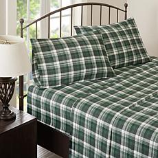 Woolrich Cotton Flannel Green Sheet Set - Queen